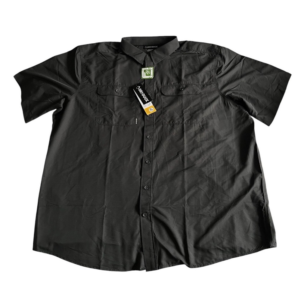 NWT Dri Duck Power Move Men's 3XL Grey Short Sleeve Vented Button Up Shirt Work